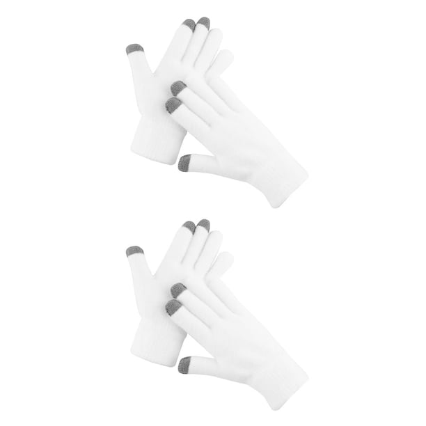 Guantes de invierno Minnieouse 1 par gruesos de moda para mujer tejido artesanal blanco 2Conjunto