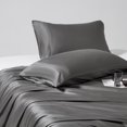 thumbnail image 2 of 100% Organic Bamboo Duvet Cover King Soft Silky Silver 3PCS - 500TC Luxury Cover - Ultra Breathable Cooling Duvet Cover for Hot Sleepers - King Bed Duvet Cover, 2 of 5