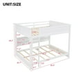 thumbnail image 6 of Euroco Wood Queen over Queen Bunk Bed with Bookcase, Shelves and USB Charging Station for Kids Teens, White, 6 of 12