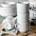 thumbnail image 6 of over&back Coupe Porcelain Coffee Mugs - 4-Piece Mug Set - Enjoy the Perfect Cup of Coffee, Tea, Latte, and More - Glossy White - 14 Oz, 6 of 7
