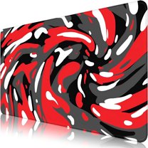 LAMIRO Fluid Pattern Desk Mat Marbled Design Desk Pad,Gaming Mouse Pad with Seamed Edges,Waterproof Large Mouse Pad,Non-Slip Rubber Base Gaming Mousepad,31.5x11.8in Computer Mat Keyboard Pad Red