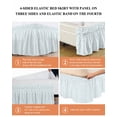 thumbnail image 6 of Aqua Spring Floral Wrap Around Bed Skirts for Queen Bed 18" Drop, Bed Skirt with Adjustable Elastic Belt Dust Ruffle Bed Valance for Bedroom Hotel Luxury Summer Botanical Watercolor Bed Frame Cover, 6 of 7