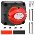 thumbnail image 1 of OUSITAID Battery Switch 12V-60V Battery Disconnect Switch Battery Power Cut Switch Disconnect Isolator with Mounting Bolts & 8mm Copper Ring Terminal for Car Truck Boats RV ATV (On/Off), 1 of 8