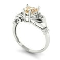 thumbnail image 2 of Clara Pucci 14K White Gold Solid Gold Morganite Claddagh Anniversary Ring for Women - 1.05 cttw Heart Cut, 2 of 8