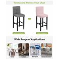 thumbnail image 3 of Pink Striped Bar Stool Covers Set of 2, Modern Simple Farmhouse Beige Vintage Stretch Washable Bar Chair Covers with Backs, Removable Pub Counter Height Chair Cover for Kitchen Dining Room Cafe, 3 of 7