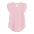 thumbnail image 4 of Wojeull Women's Casual Solid Color Button Short Sleeve Top, 4 of 4