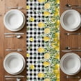 thumbnail image 6 of Lemon Check Table Runner - 108 Inch Long, Kitchen Dining Table Runner Dresser Scarves, Black Plaid Eucalyptus Farm Country Flower Farmhouse Decor for Coffee Tables Wedding Party Banquet, 6 of 8
