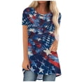 thumbnail image 2 of Lilgiuy Women Casual T-shirt Independence Day Printed Round Neck Blouse Short Sleeve Pullover Tops, 2 of 4