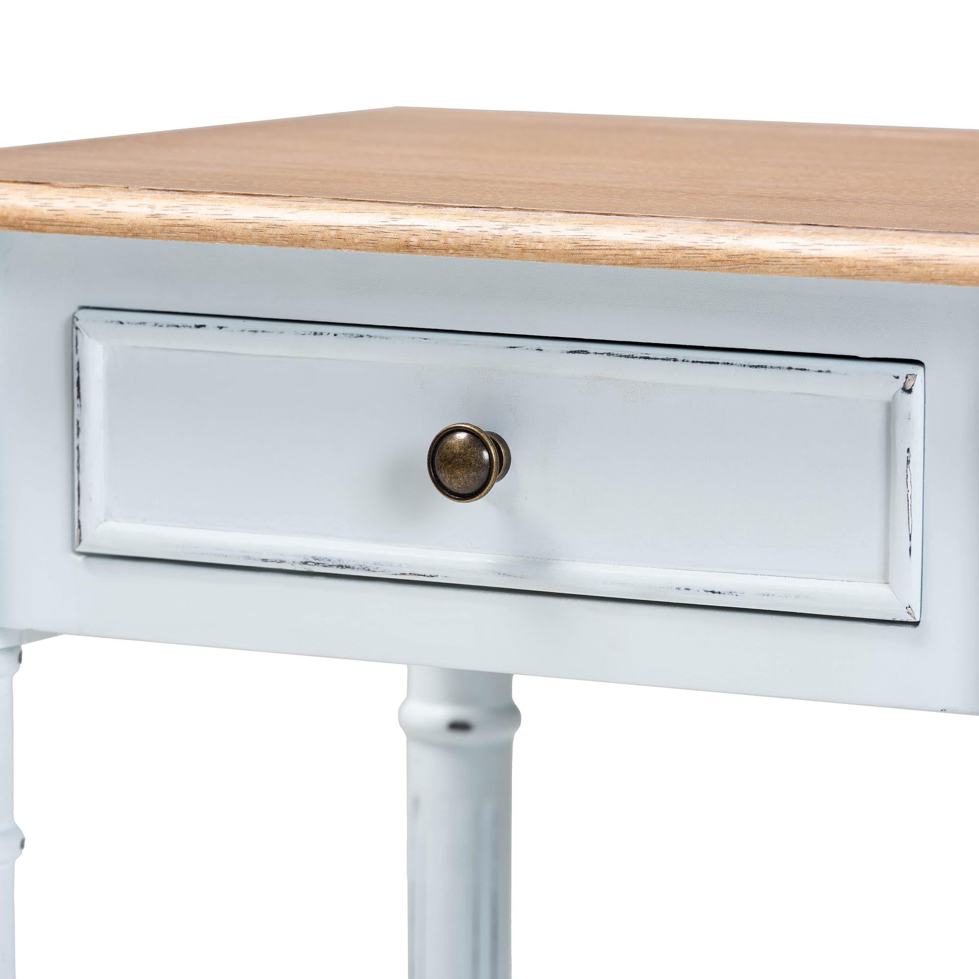 Baxton Studio Legrand French Provincial End Table, 1-Drawer, White