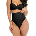 thumbnail image 6 of FANNYC Women Butt Lifter Shapewear Hi-Waist Tummy Control Panty Waist Trainer Body Shaper Sexy Thong Panty Shapewear,Black/Beige- Up To Size 3XL, 6 of 7