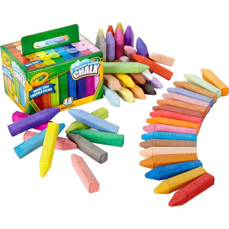 Crayola Washable Sidewalk Chalk, 48 Bright Colors, Non-Toxic, Anti