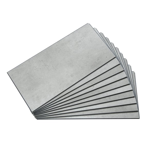 Palisade 23.2 in. x 11.1 in. Interlocking Vinyl Waterproof Wall/Backsplash Tiles for Kitchen or Bathroom in Frost Nickel (10 Pack)