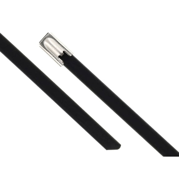 Secure Cable Ties 27-inch Coated 304 Stainless Steel Standard Cable Ties - Pack of 100