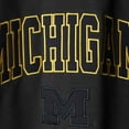 thumbnail image 4 of Men's Colosseum Charcoal Michigan Wolverines Arch & Logo Crew Neck Sweatshirt, 4 of 4