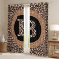 thumbnail image 2 of Feelyou Monogrammed B Black Out Curtains, Leopard Print Curtains Pack of 2 (42x63 Each), 2 of 6