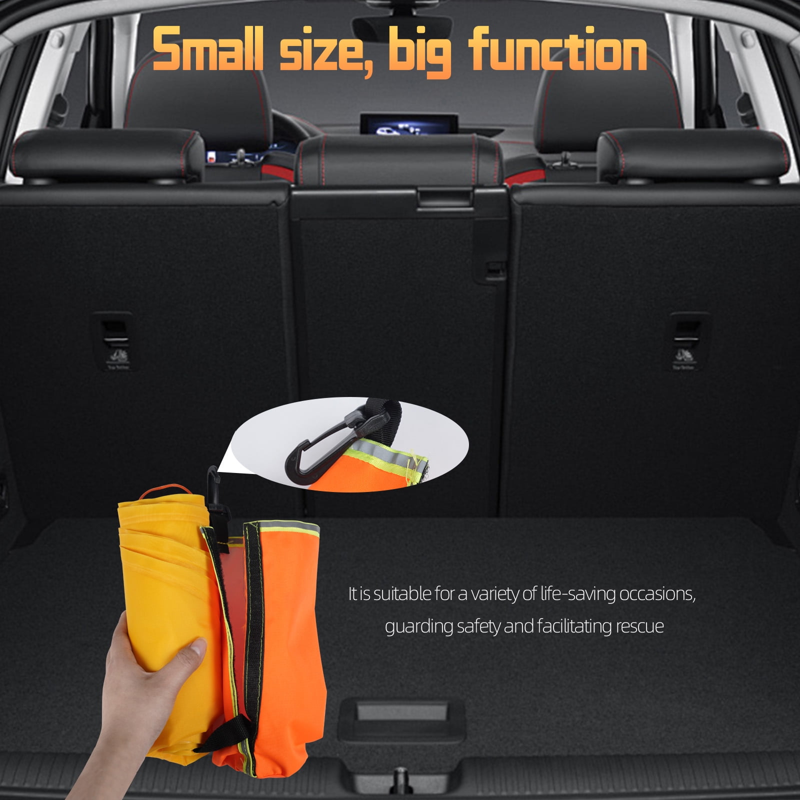 Pomerol Automatic Inflatable Life Buoy, Water-Activated Safety Swimming Ring for Drowning Prevention, Portable Water Rescue Device for Adults and Kids