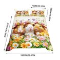 thumbnail image 3 of Cute Pig Children's Duvet Cover Cute Pig Girl Bedding Set Cartoon Animal Duvet Cover Flower Bedspread The Softy Bed Set Bed Sheets for Size Thread Count Sheets Size Bed Set with Comforter And Sheets, 3 of 7