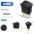 thumbnail image 4 of Nilight 12PCS Round Rocker Switch 12V 24V 20A Red LED SPST 3 Pin 2 Position ON Off Panel Mount for Car Truck Boat Marine Vehicle, 4 of 9