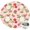 Pioneer Flower Floral, variant on Pioneer Flower Floral Print Pattern Round Fitted Tablecloth with Elastic Edge, Waterproof Dining Table Cover for Indoor Outdoor Camping and Daily Use
