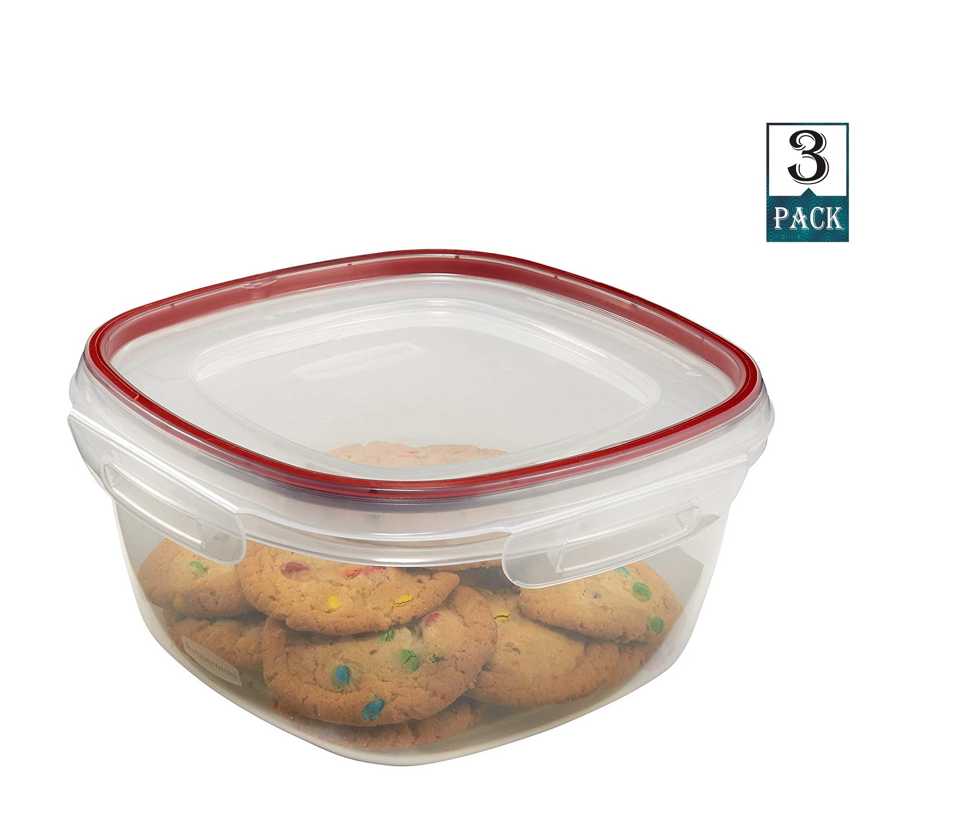 Rubbermaid Lock Its 14 Cup Square Food Storage Container With Lid (Pack ...