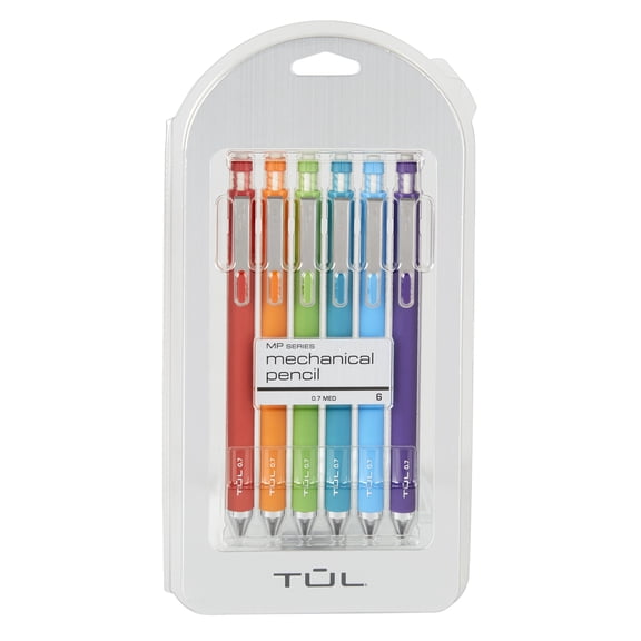 TUL® Mechanical Pencils, 0.7 mm, Assorted Barrel Colors, Pack Of 6 Pencils
