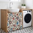 thumbnail image 3 of Boho Floral Cabinet Curtain 35"Wx35"L,Dustproof Under Sink Skirt with Self Adhesive Tape,Blue Red Flower Vintage Petals Branch Leaf Cabinet Curtain Cover for Kitchen Sink,Bathroom Vanity,Laundry Room, 3 of 9