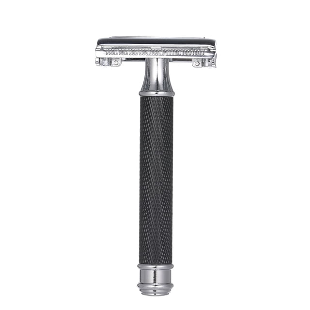 Rasoir de Sûreté à Double Tranchant Papillon Ouvert Rasoir de Rasage pour Hommes Classique