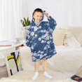 thumbnail image 6 of FORMRS Wearable Blanket Hoodie with Sleeves for Kids Cozy Flannel Sweatshirt, Floral Ocean Waves, 6 of 7