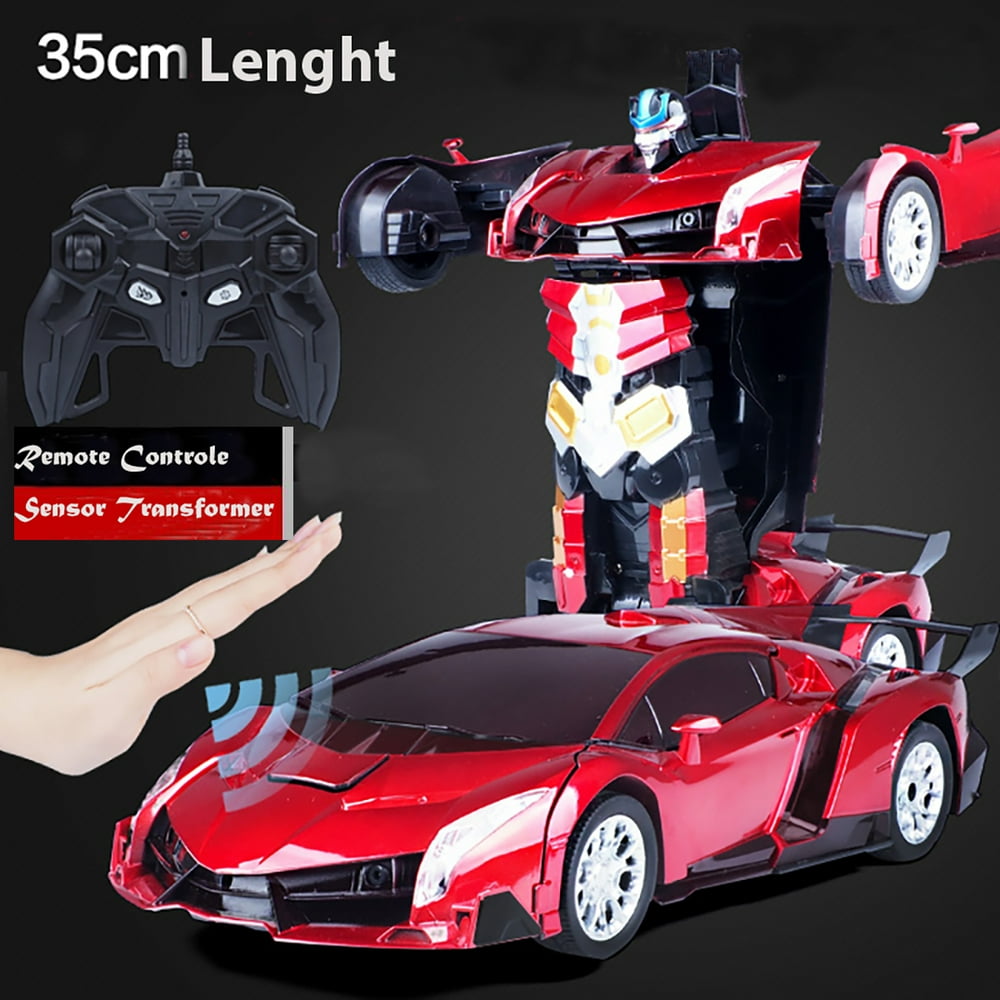 Smarten Kids Toy Transformer Sensor & Remote Control Robot Car RED