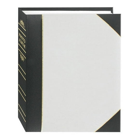Pioneer Photo Album Ledger Le' Memo Pocket Bound Photo Album, Holds 200 4x6" Photos, 2 Per Page, White