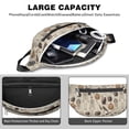 thumbnail image 4 of Fanny Pack Beige Halloween Skull Pumpkin Cat Pattern Waist Pack Bag,Running Cross Bag,Waterproof Large Fanny Packs for Women Men for Travel Running Hiking Cycling, 4 of 6