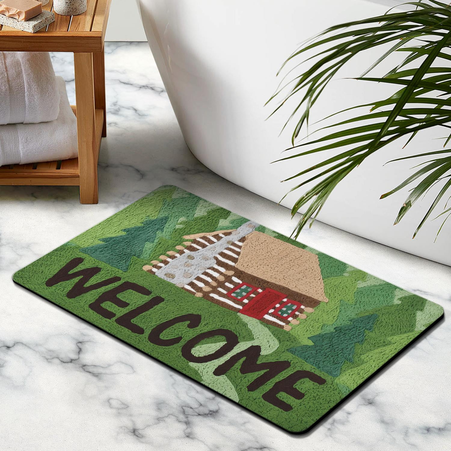 Effortless Elegance with 20x32 inch Super Absorbent Quick-Drying Bath Mat – Non-Slip Rubber Bottom, Easy to Clean Bathroom Rug – A Fine Addition to Living Room & Kitchen