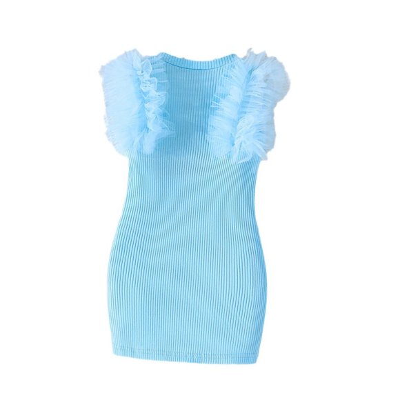 Ketyyh-chn99 Flower Girls Bowknot Tutu Dress for Kids 2025 Summer Sleeveless Round Baby Baby Princess Fashion All Casual Straight Skirt for 5-6 Years,Sky Blue