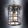 thumbnail image 5 of Urban Ambiance Luxury Craftsman Outdoor Pendant Light, Medium Size: 15.5"H x 10"W, with Tudor Style Elements, Wrought Iron Design, Oil Rubbed Parisian Bronze Finish and Seeded Glass, UQL1049, 5 of 8