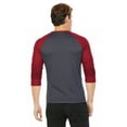thumbnail image 2 of Men's 3/4 Sleeve Crew Neck Casual Dynamic Cotton Raglan T Shirts, Burgundy/Charcoal Gray L, 1 Pack, 2 of 7