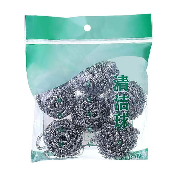 Ramiter 6 Stainless Steel Cleaning Balls For Household Use Kitchen Dishwashing Steel Wire Ball Brush Pot Bowl Brush Steel Wire Cotton Brush Unscented Dryer Sheets for Clothes