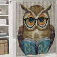 thumbnail image 6 of Orinice Owl Glasses Book Bathroom Decor Set - Colorful Luxurious Graphic Print Polyester Fabric Fashion Decor Sets with Hooks, Washable Shower Curtain for Home Bathroom Decoration 36x72, 6 of 7