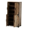 thumbnail image 2 of Baxton Studio Cyrille Modern and Contemporary Farmhouse Rustic Finished Wood 4-Door Shoe Cabinet, 2 of 10