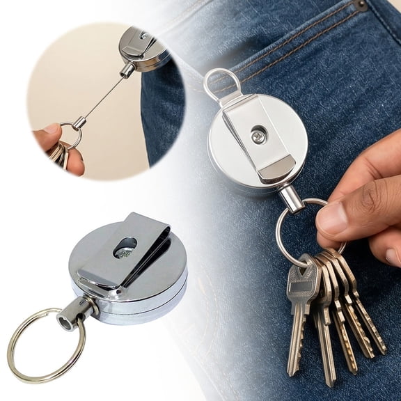 60 Cm (24 Inch) Retractable Cord Keychain Retractable Keyring And Retractable Badge Reel With Steel