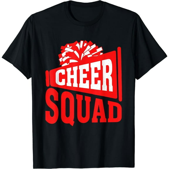 Cheer Squad Funny Cheerleader Cheering Outfit T-Shirt Black Medium