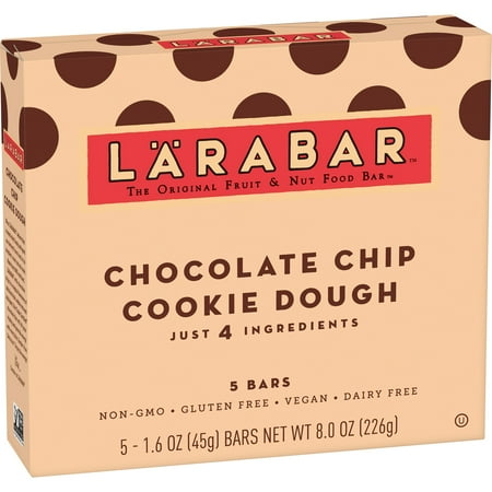 - (4 Pack) Larabar Gluten Free Bar Chocolate Chip Cookie Dough 1.6 oz Bars