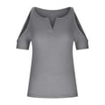 thumbnail image 4 of Giftesty Women's Solid Color V-Neck Comfortable Loose T-Shirt Short Sleeve Blouse Casual Tops, 4 of 6