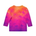thumbnail image 4 of ZOYOEN Girls Tie Dye T Shirts- Crewneck Fashion 3/4 Sleeve Casual Kids Summer Tops Multicolor Size 5-6 Years, 4 of 5