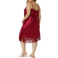 thumbnail image 3 of INSPIRE CHIC Women's Satin Nightgown Lounge Sleepwear Cami Dress with Tassel Pajama Dress XL Red, 3 of 5
