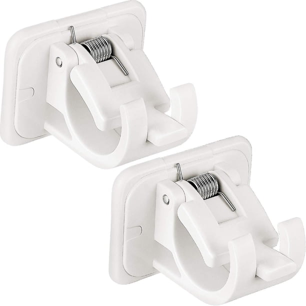 2 soportes autoadhesivos para barra de cortina, ganchos para cortinas, fijación de barra.