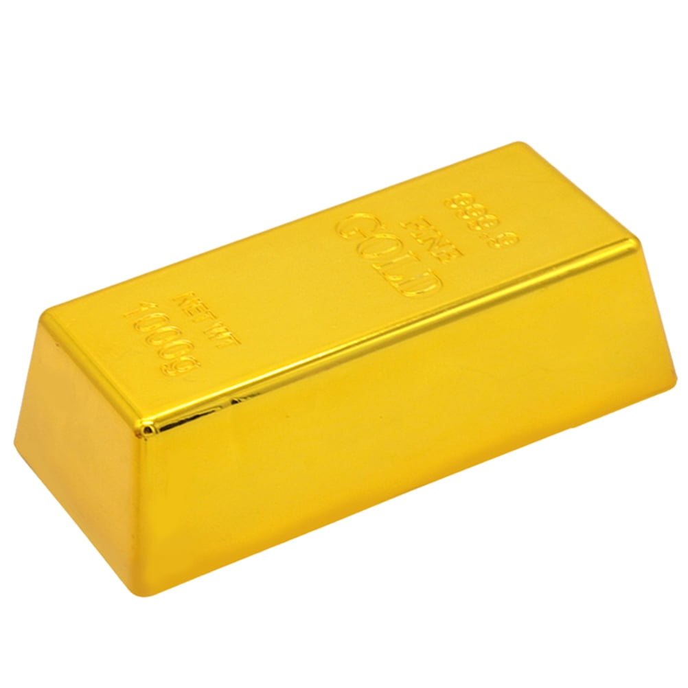 HOMEMAXS 1Pc Simulation Plastic Hollow Gold Bullion Fake Gold Brick