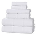 thumbnail image 2 of Superior Milo 6 Piece Smart Twist Cotton Towel Set, Medium Weight Ribbed Design Towels, White, 2 of 10