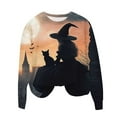 thumbnail image 5 of Lcziwo Witches Sweatshirts for Women Long Sleeve Round Neck Halloween Shirts Graphic Print Horror Movie Pullover Casual Fall Winter 2025 Tops Multicolor,S, 5 of 5