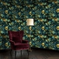 thumbnail image 2 of Boho Peel and Stick Wallpaper Mystical Woodland Fantasy Golden Butterflies Glowing Moss Wall Mural 17.7in x 9.8ft Self Adhesive Removable Wall Paper Renter Friendly Wallpaper for Nursery Bedroom, 2 of 8