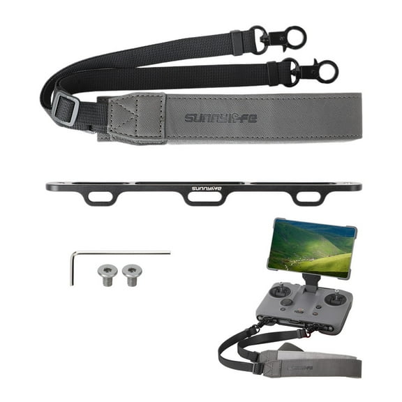 Adjustable PU Leather Lanyard Strap for DJI RC PRO 2 Controller with 3-Hook Multi-purpose Aluminum Alloy Hanging Buckle